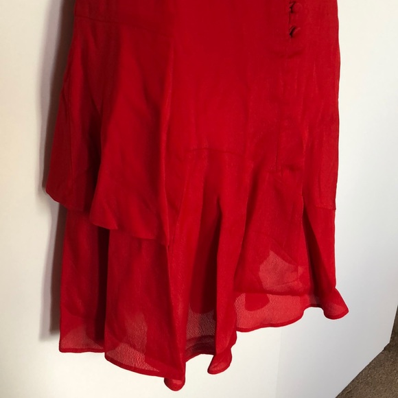 ASOS Button front crepe ruffle tea dress US 6 - Picture 3 of 4